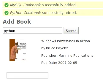 Add books with feedback