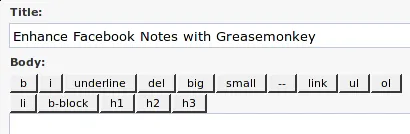 The UI of Write a New Note in Facebook