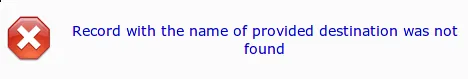Error message of Jumpline DNS console