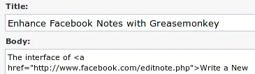 The UI of Write a New Note in Facebook
