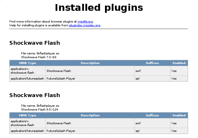 Two Flash plugins installed in Firefox