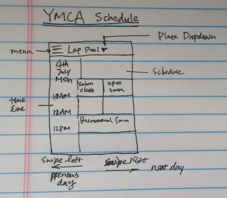 YMCA Schedule Mockup