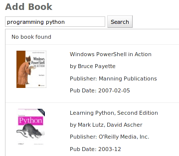 Add book by search